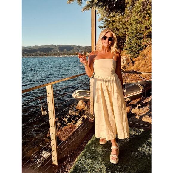 Ronny Kobo Dresses & Skirts - RONNY KOBO Yellow 100% Cotton Sleeveless Corset Midi Dress size 6